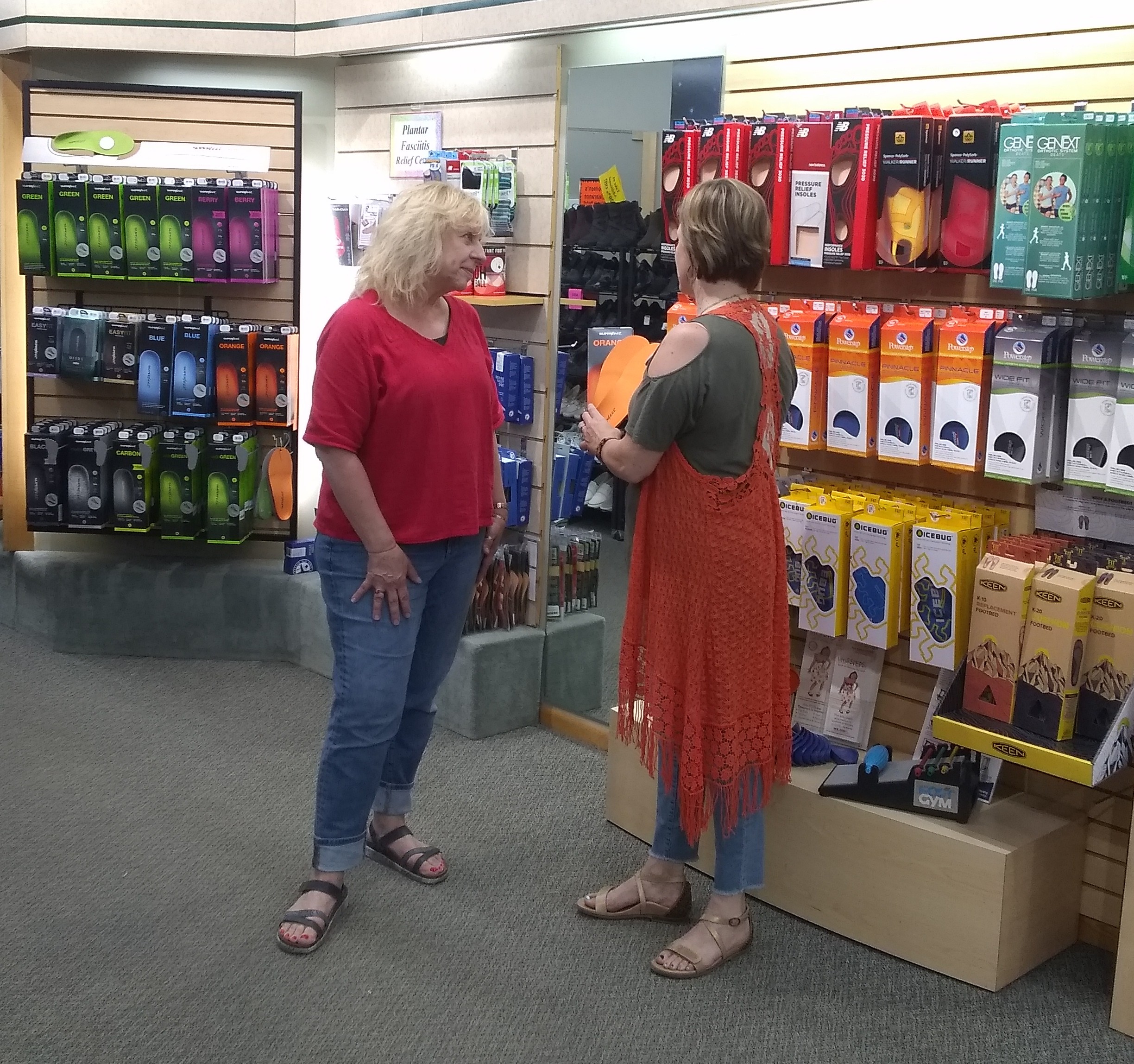 customer shopping for shoes at peterson shoes