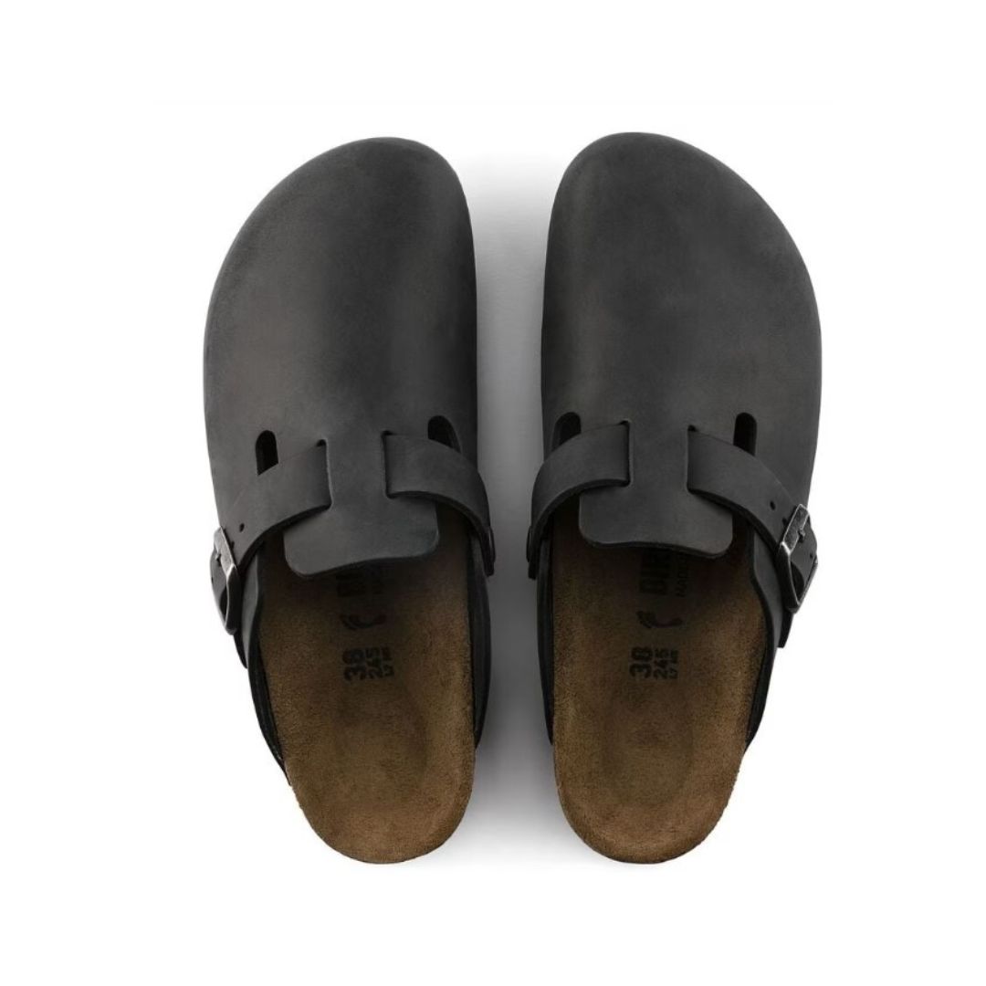 15971 -2 Birkenstock Boston Oiled Leather in Black