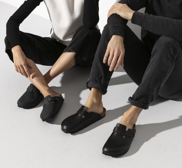 15971 -Lifestyle 2 Two People Wearing Birkenstock Boston Oiled Leather in Black