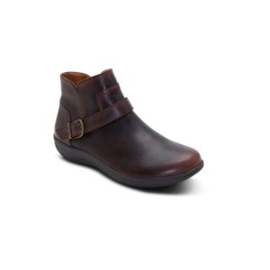 Aetrex Leah Buckle Boot in Cordovan