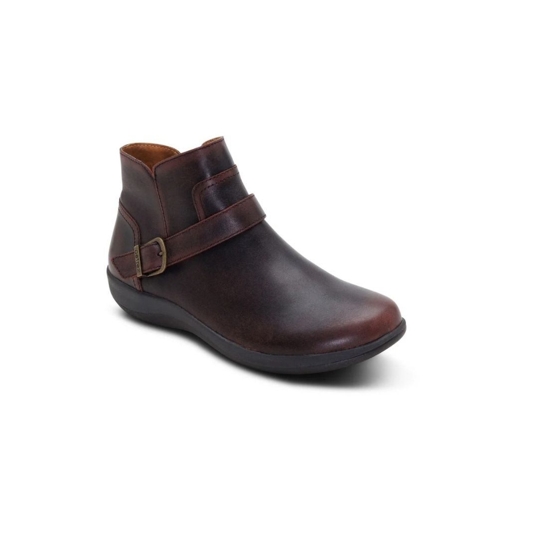 Aetrex Leah Buckle Boot in Cordovan