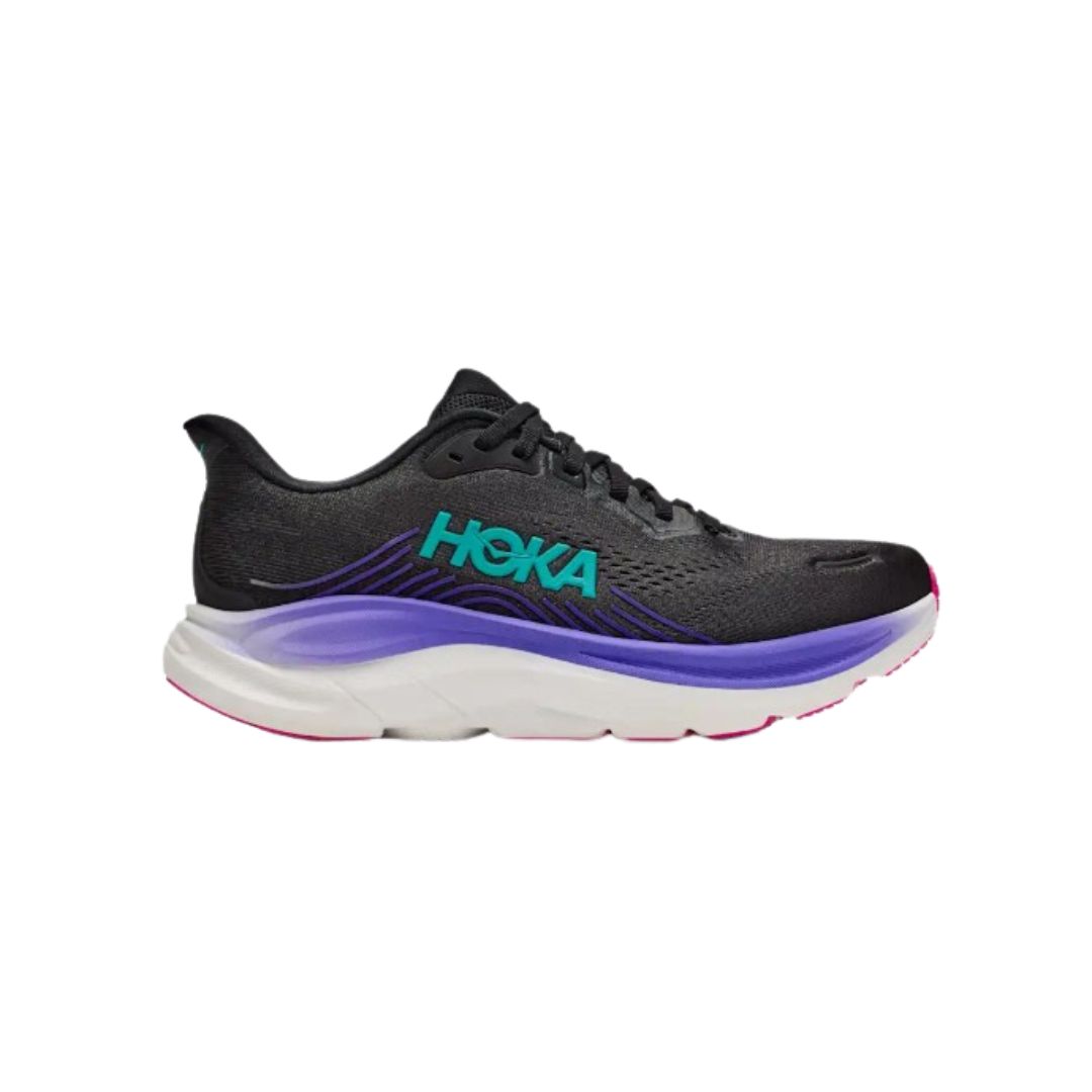 1176573-BNNN-1 Women's Hoka Clifton 11 in Black/Neon Nebula