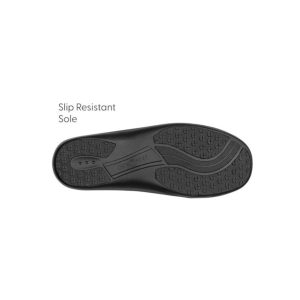 Slip Resistant Sole of Orthofeet Women's Slipper Lorin in Black