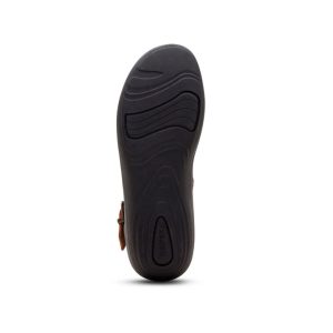 Sole of Aetrex Leah Buckle Boot in Cordovan
