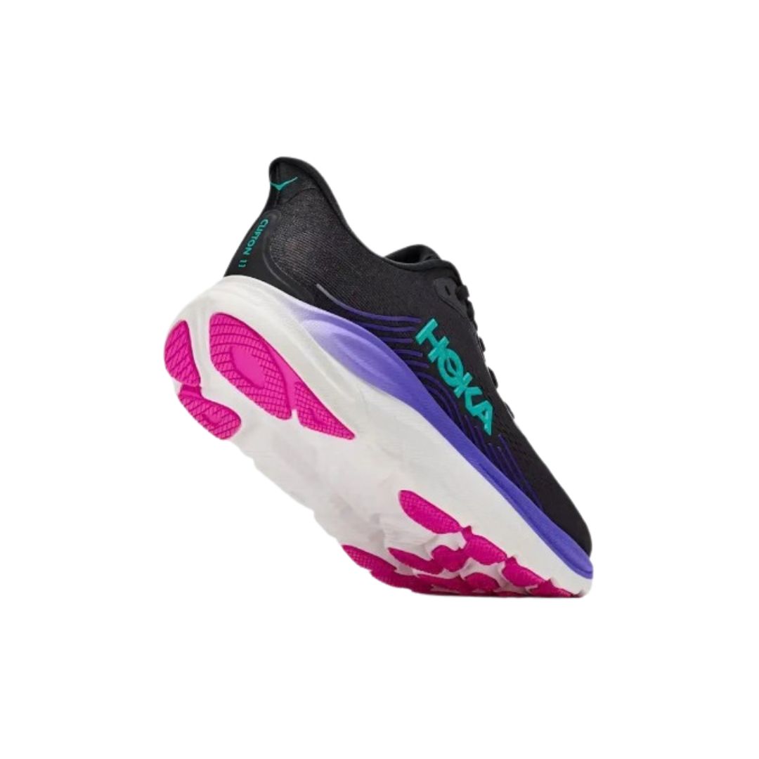 1176573-BNNN-4 Sole of Women's Hoka Clifton 11 in Black/Neon Nebula