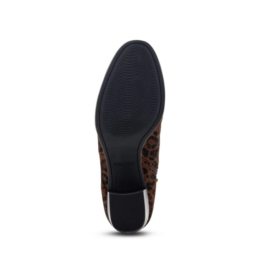 AH408W-6 Sole in Aetrex Rebecca Heel Boot in Leopard
